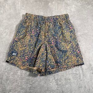 Melody Ehsani Swim Trunks Womens Small Blue‎ Leopard Nylon Elastic Waist Summer